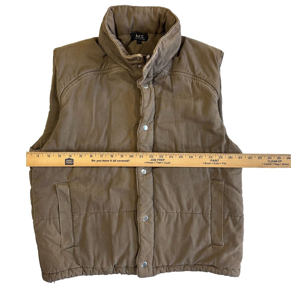 A.P.C. Puffer Vest Brown Workwear Hood Size 2 Men's - Picture 8 of 10